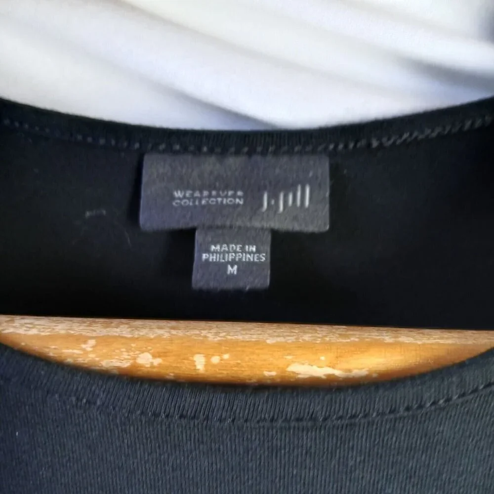 J Jill Womens Black SleevelesTank Top Size M Wearever Collection Stretch Knit - Picture 3 of 9